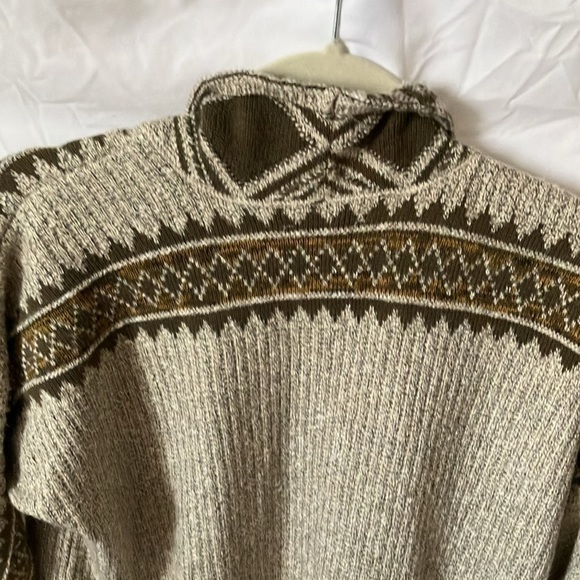 Lucky Brand: Cream/Olive Green Cardigan- warm/cozy- L - Picture 13 of 16